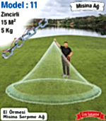 Model 11 - Zincirli Misina Serpme Ağ - 5 Kg - 15 M²